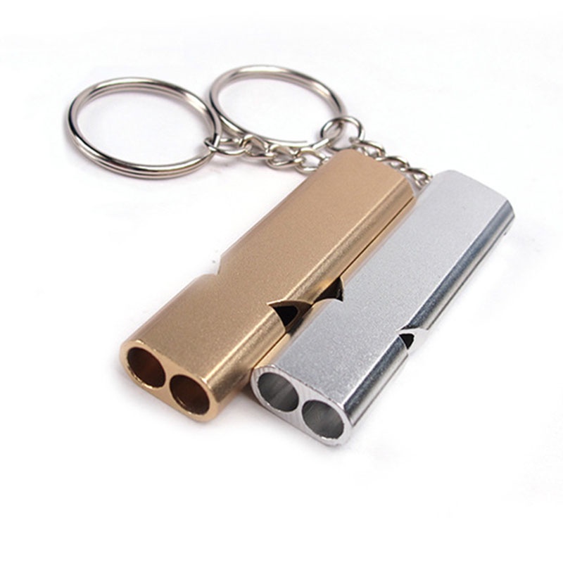 1 Còi Thổi Khẩn Cấp Hai Lỗ Bằng Hợp Kim Nhôm EDC