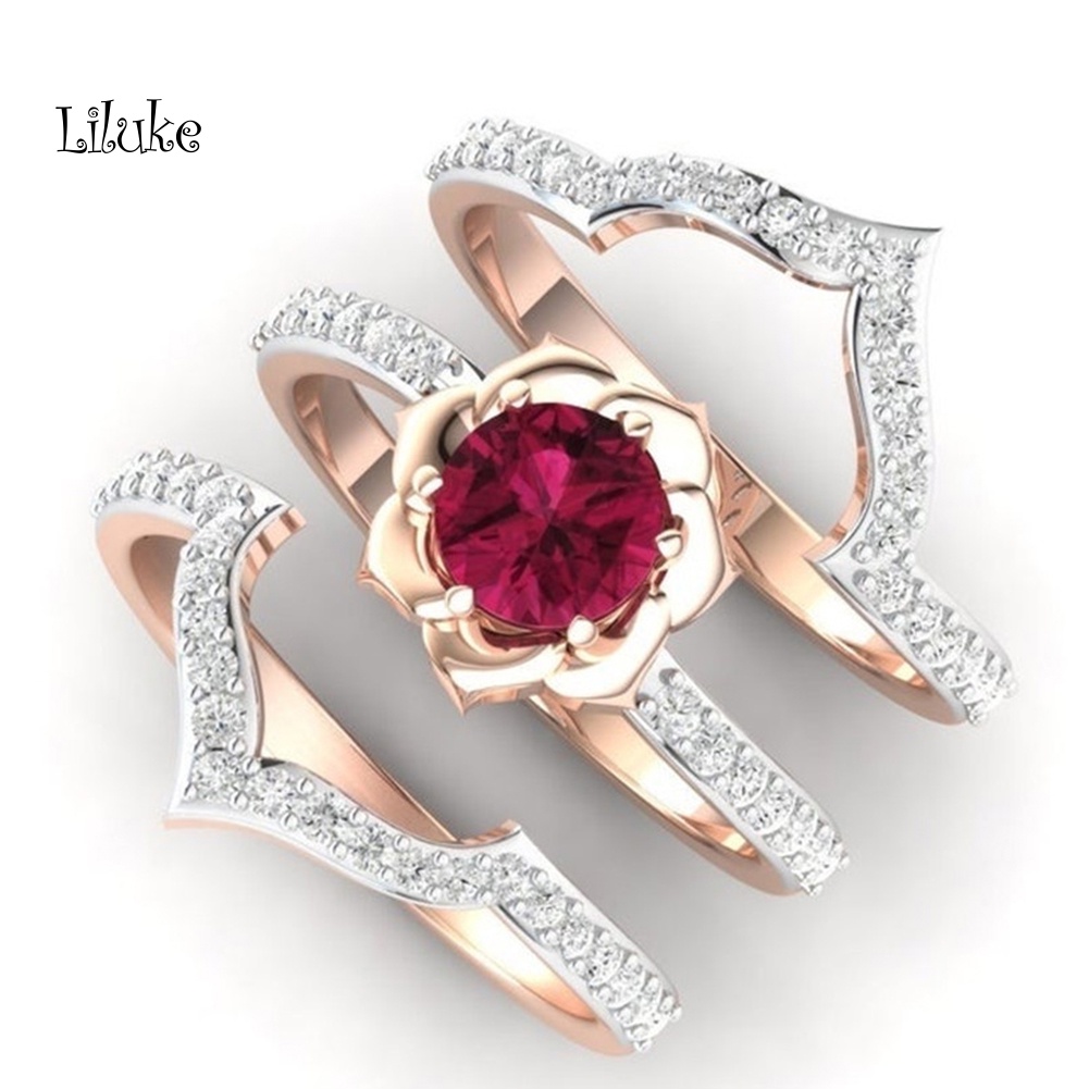 Bộ 3 Nhẫn Nữ Trang Đính Đá Sang Trọng