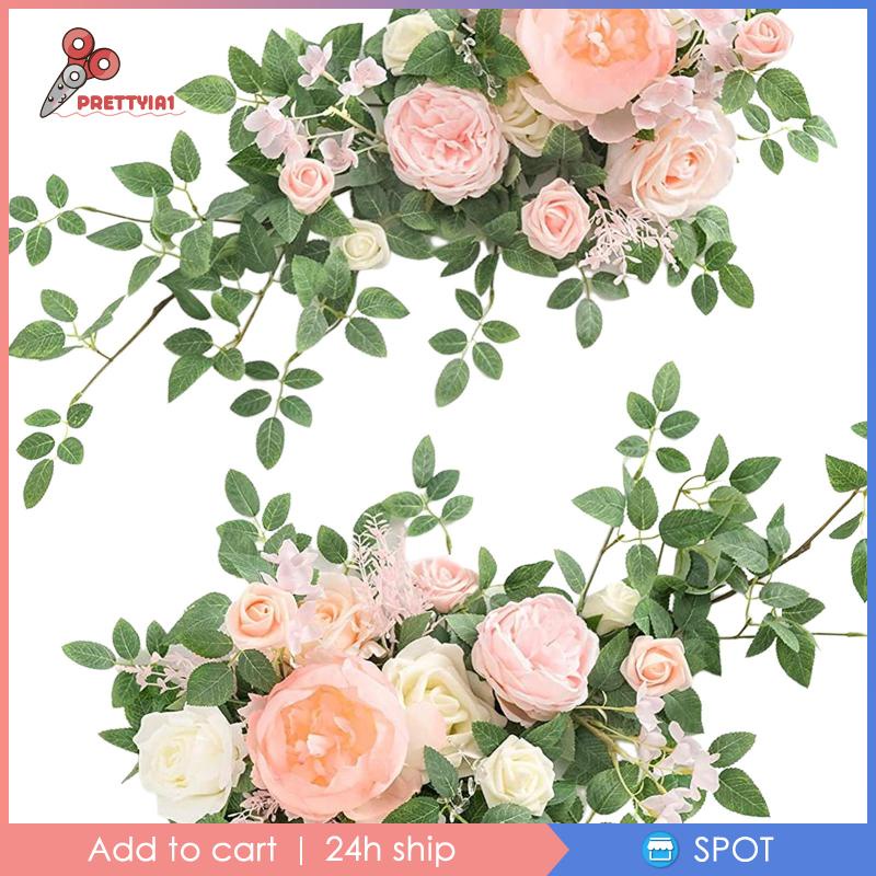 1 [Prettyia1] 2 Bông Hoa Vòm Nhân Tạo Trang Trí Đám Cưới / Cửa Sổ /