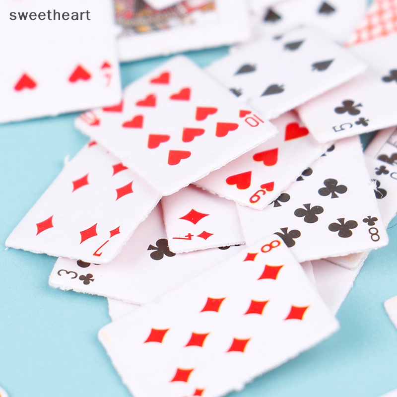 Dễ thương 1:12 trò chơi thu nhỏ Poker Mini Dollhouse chơi bài trang trí nhà mới