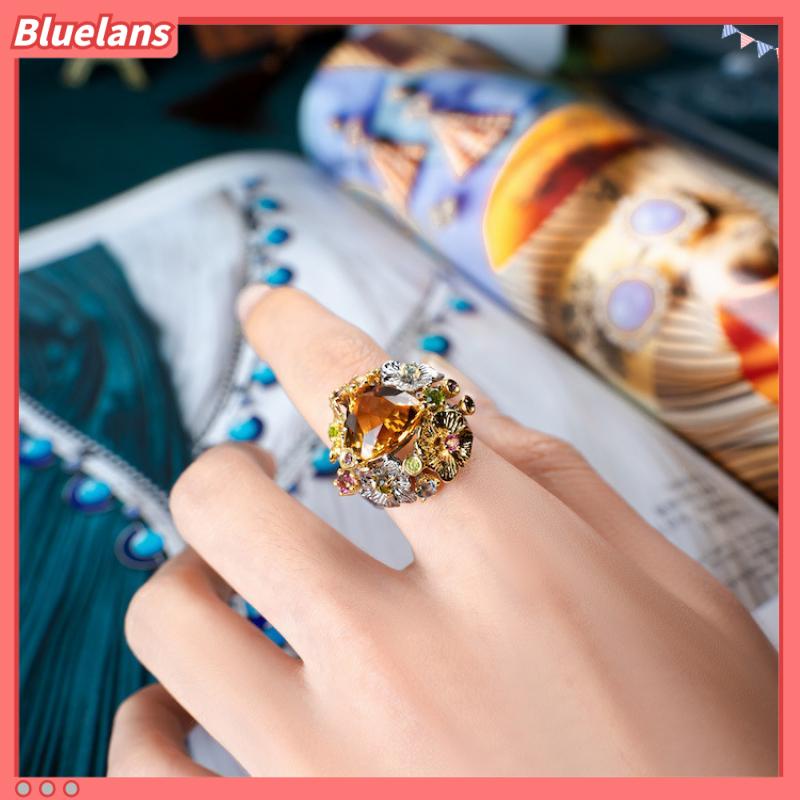 [BLS] Nhẫn Dạng Hở Đính Đá Tự Nhiên Màu Nước Tiểu Ý Sáng Và Cao Cấp