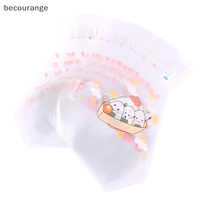 Set 50 Túi Đựng Cơm Nắm Hình Tam Giác Họa Tiết Hoạt Hình Dễ Thương