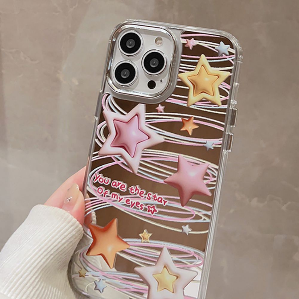 Ốp Điện Thoại TPU Mềm Chống Sốc Tráng Gương Hình Ngôi Sao 3D Màu Kẹo Cho IPhone 11 12 13 14 Pro Max