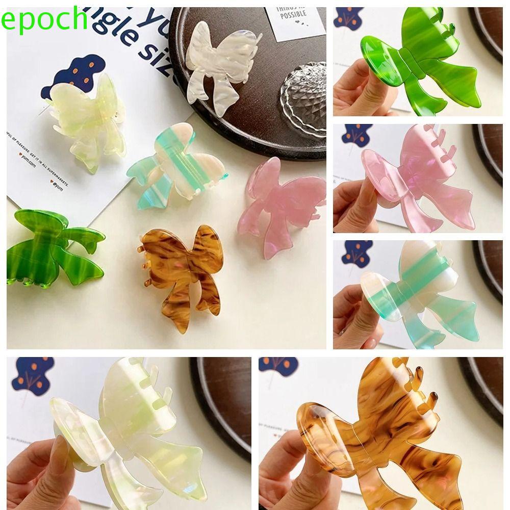 Epoch Kẹp Tóc Càng Cua Đính Nơ Họa Tiết Hình Học Axit Acetic Sáng Tạo Dễ Thương Cho Nữ