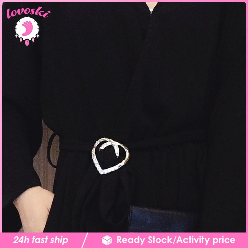 Kẹp Khăn Quàng Cổ Hình Trái Tim Bằng Kim Loại