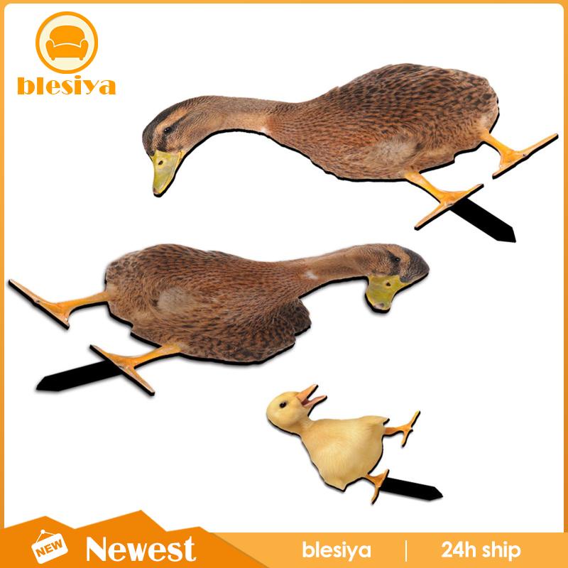 [Blesiya] Bộ 3 Bức Tượng Vịt Trang Trí Lối Đi Sân Vườn