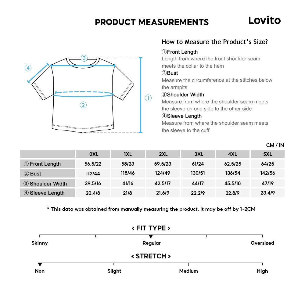 Lovito Áo sơ mi cơ bản cổ trơn có đường cong ngoại cỡ thanh lịch dành cho nữ LPS11007 (Trắng)