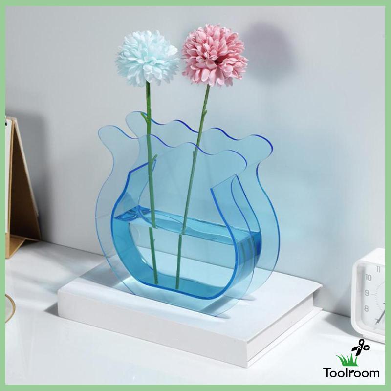 Lọ Hoa Bằng Acrylic Trong Suốt Thiết Kế Tối Giản Dùng Trang Trí