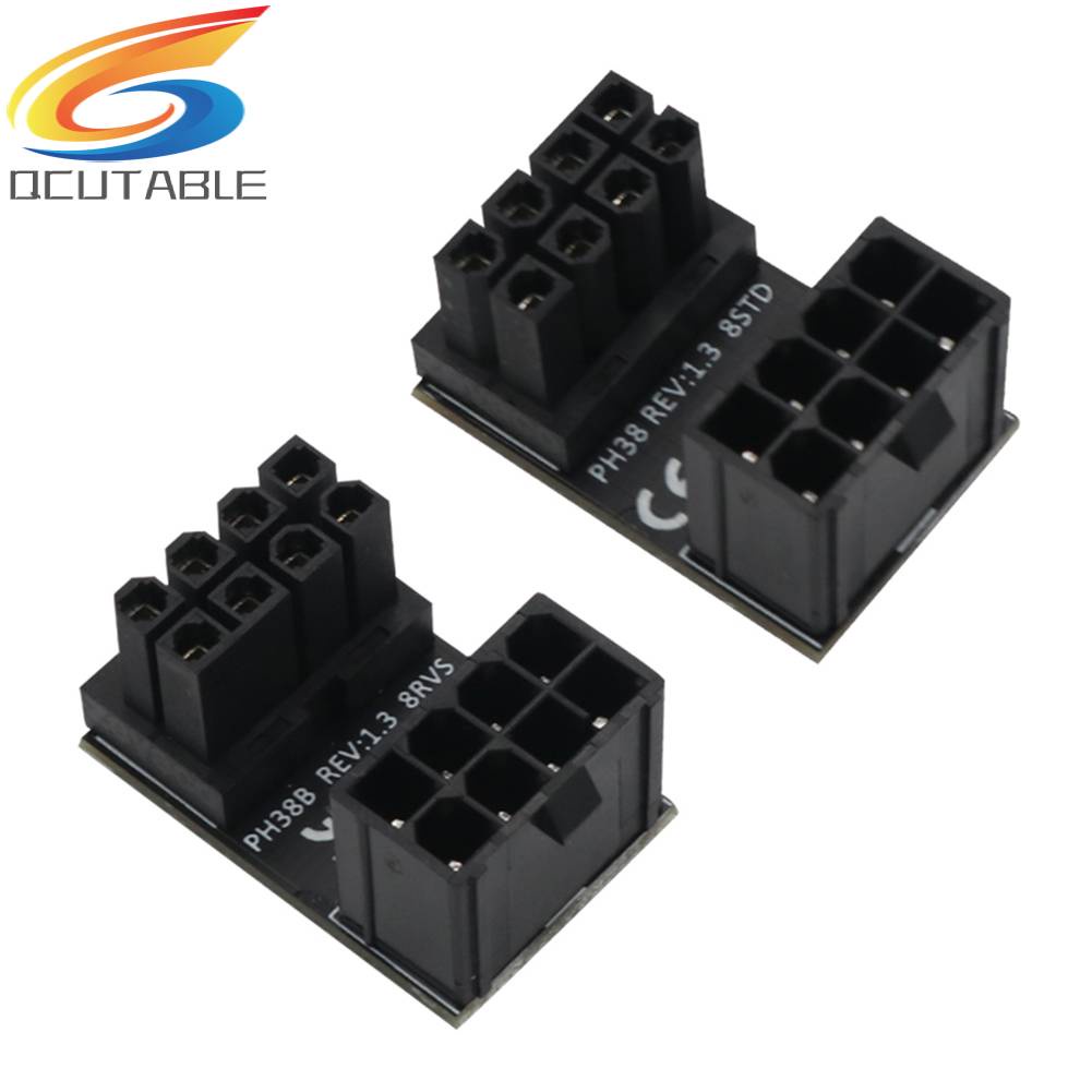 Bộ 2 Đầu Nối Chuyển Đổi Nguồn GPU ATX 8 Pin Góc Xoay 180 Độ
