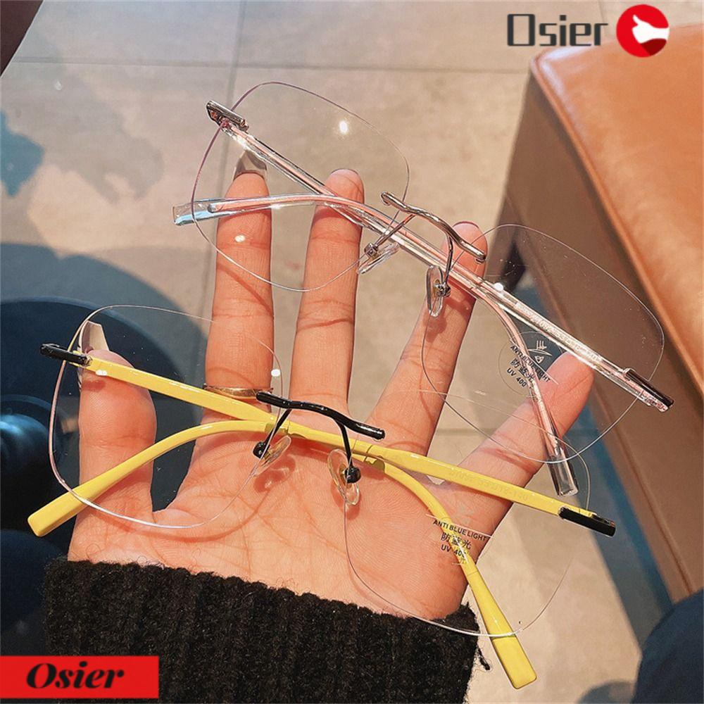 Mắt Kính Không Gọng Bằng Kim Loại Siêu Nhẹ Chống Ánh Sáng Xanh Thời Trang Unisex OSIER1