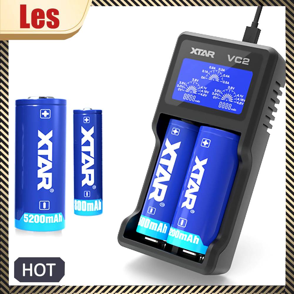 Hộp Sạc Pin Lithium Nickel-hydrogen 2 Ngăn Thông Minh XTAR VC2 Có Màn Hình LCD