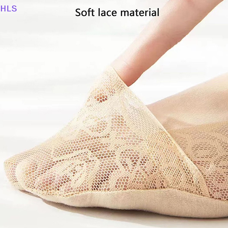 1 Đôi Tất Ren Hoa Cổ Thấp Bằng Silicone Chống Trượt