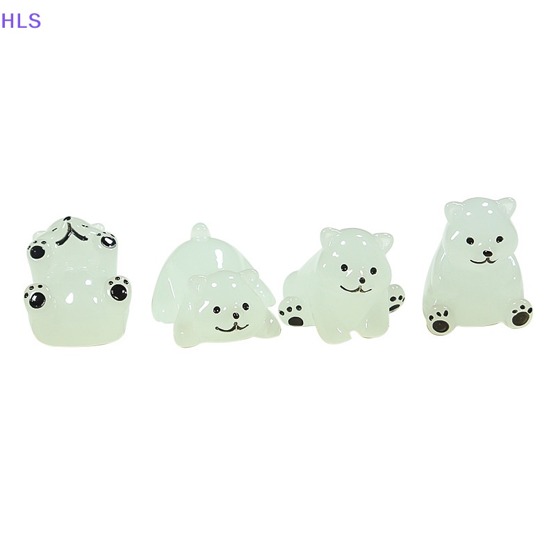 Bộ 2 Đồ trang trí Gấu Bắc Cực Mini Phát Sáng Dùng Trang Trí Tiểu Cảnh