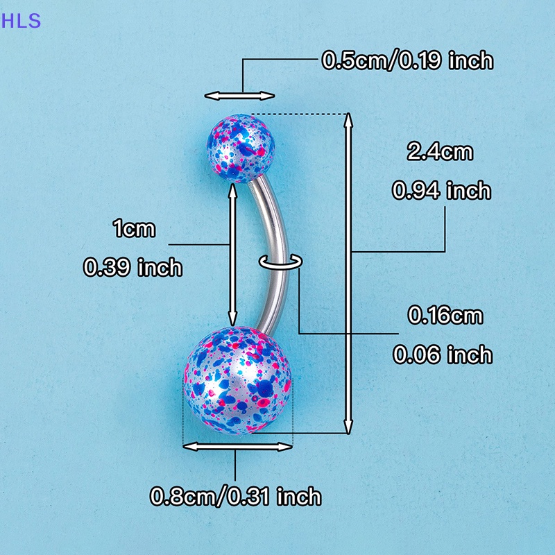 Set 5 Khuyên Rốn Bằng Thép Không Gỉ Thời Trang Cá Tính