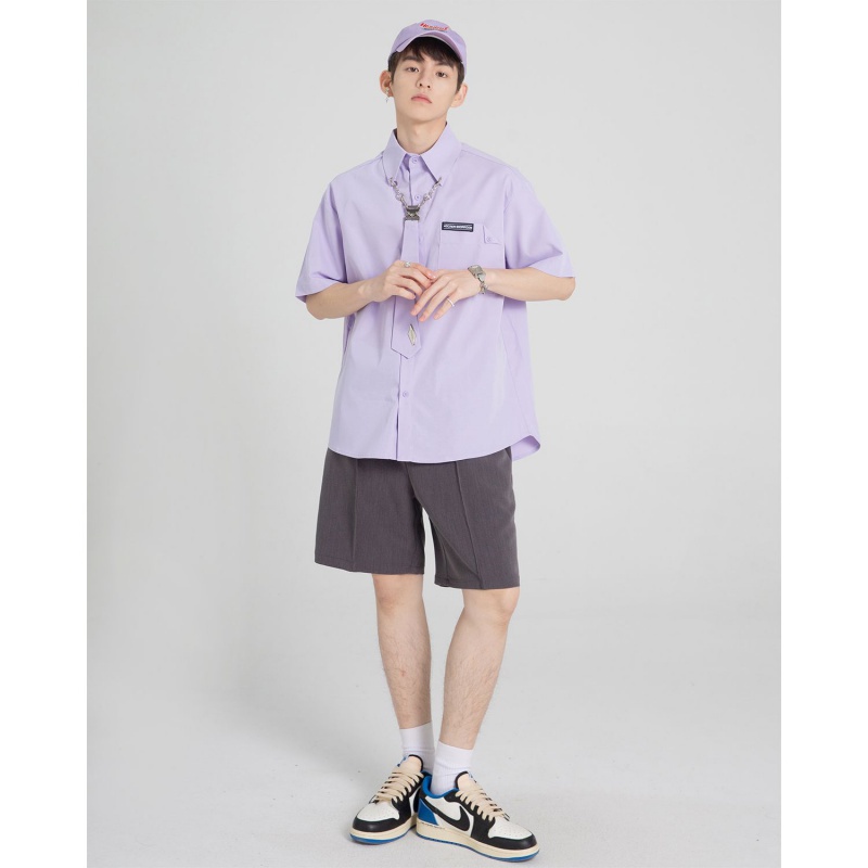 Áo Sơ Mi Ngắn Tay Dáng Rộng Thời Trang Mùa Hè 2023 Giản Dị Dành Cho Nam