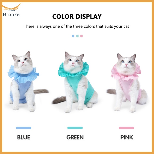 Bộ Áo Liền Quần Mềm Mại Thoáng Khí Chống Nhăn Có Khóa Điều Chỉnh Được Cho Mèo Cưng