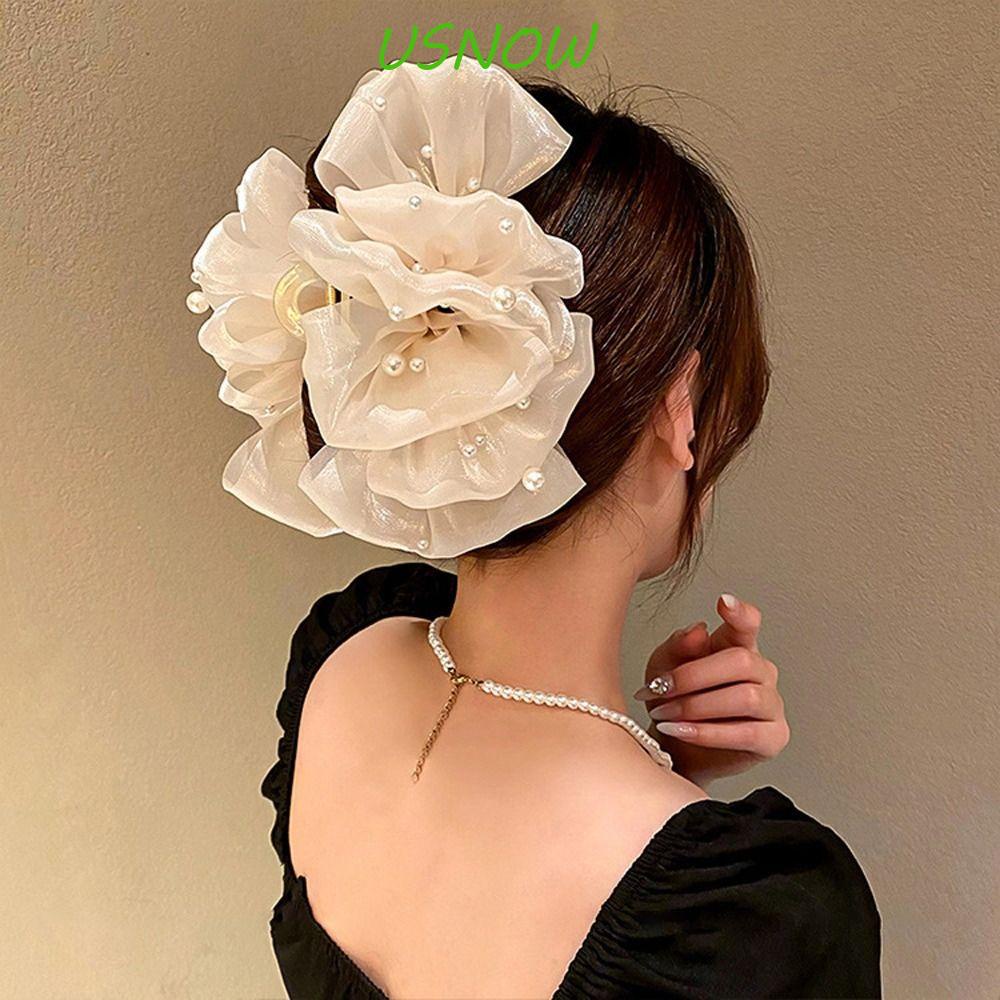 Kẹp Tóc Càng Cua Dạng Lưới Thắt Nơ Ngọt Ngào Cho Bữa Tiệc