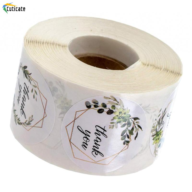 Cuộn 500 Miếng Dán Hình Tròn Trang Trí Túi Bánh Chữ Thank You Szlinyou1 DIY