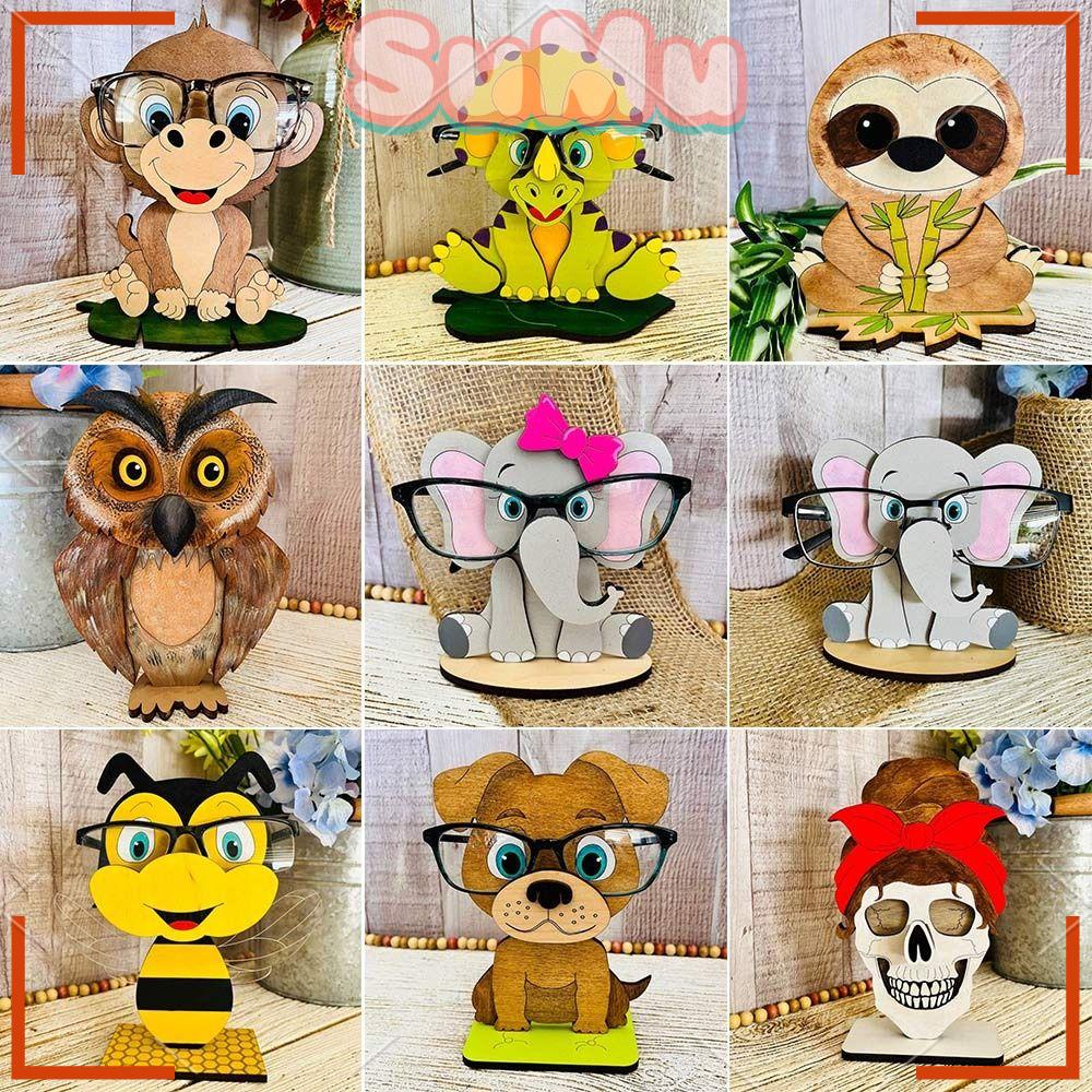 Giá Đỡ Trưng Bày Mắt Kính Hình Động Vật Bằng Gỗ Chất Lượng Cao Dành Cho Gia Đình / Văn Phòng