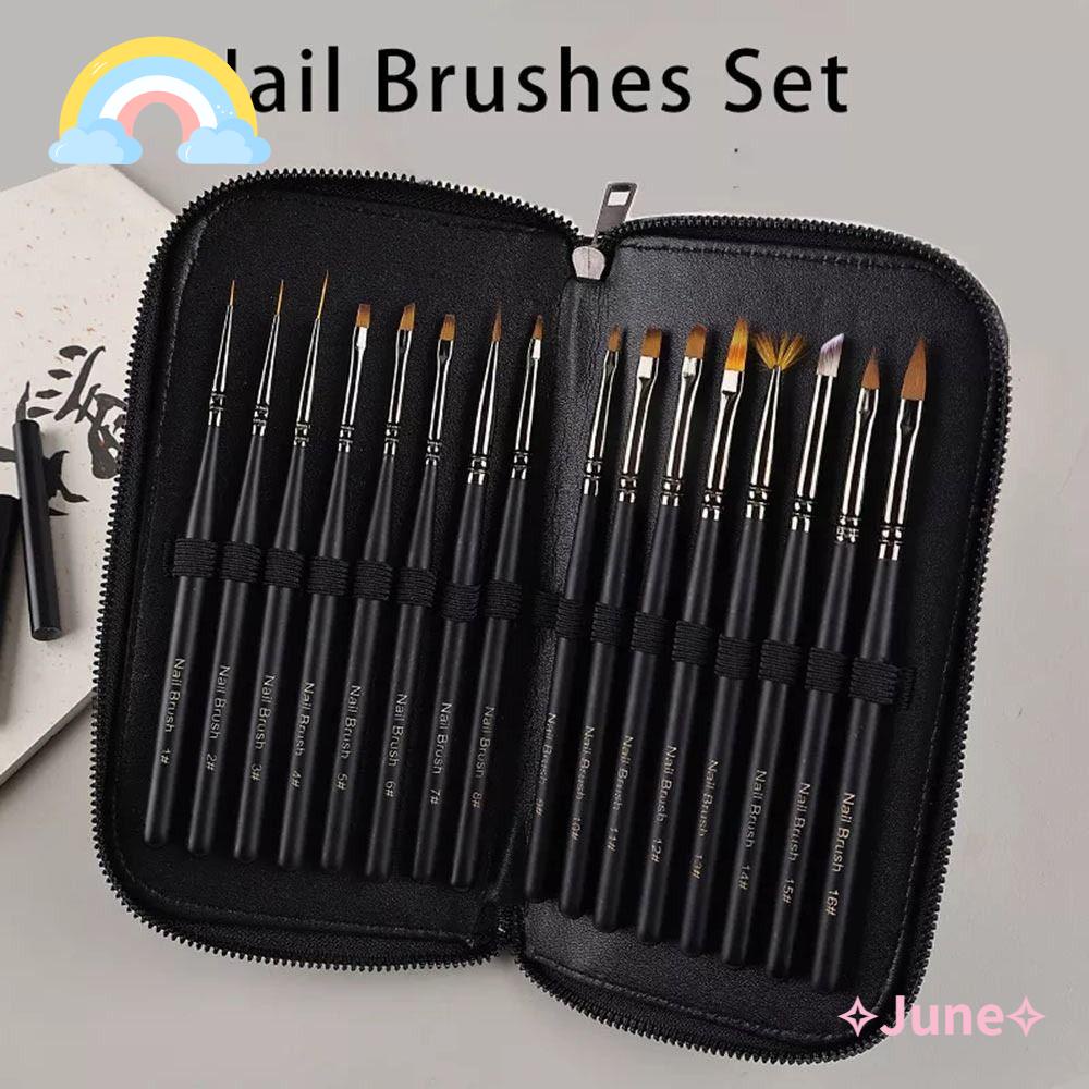 JUNE Set 16 Cọ Vẽ Trang Trí Móng Tay Nghệ Thuật