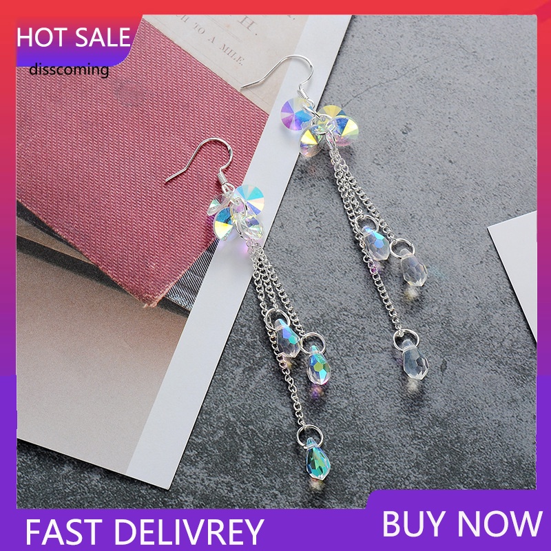 Đầm Nữ Kiểu Dáng Thời Trang Thanh Lịch| Hoa Tai Dáng Dài Phối Tua Rua Đính Đá Thời Trang