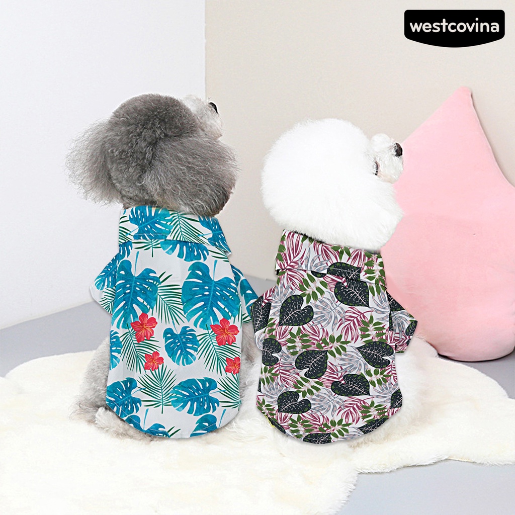 [COD]♞Băng Dính Cài Cổ Áo In Họa Tiết Lá Cây Phong Cách Hawaii Dành Cho Cún Cưng