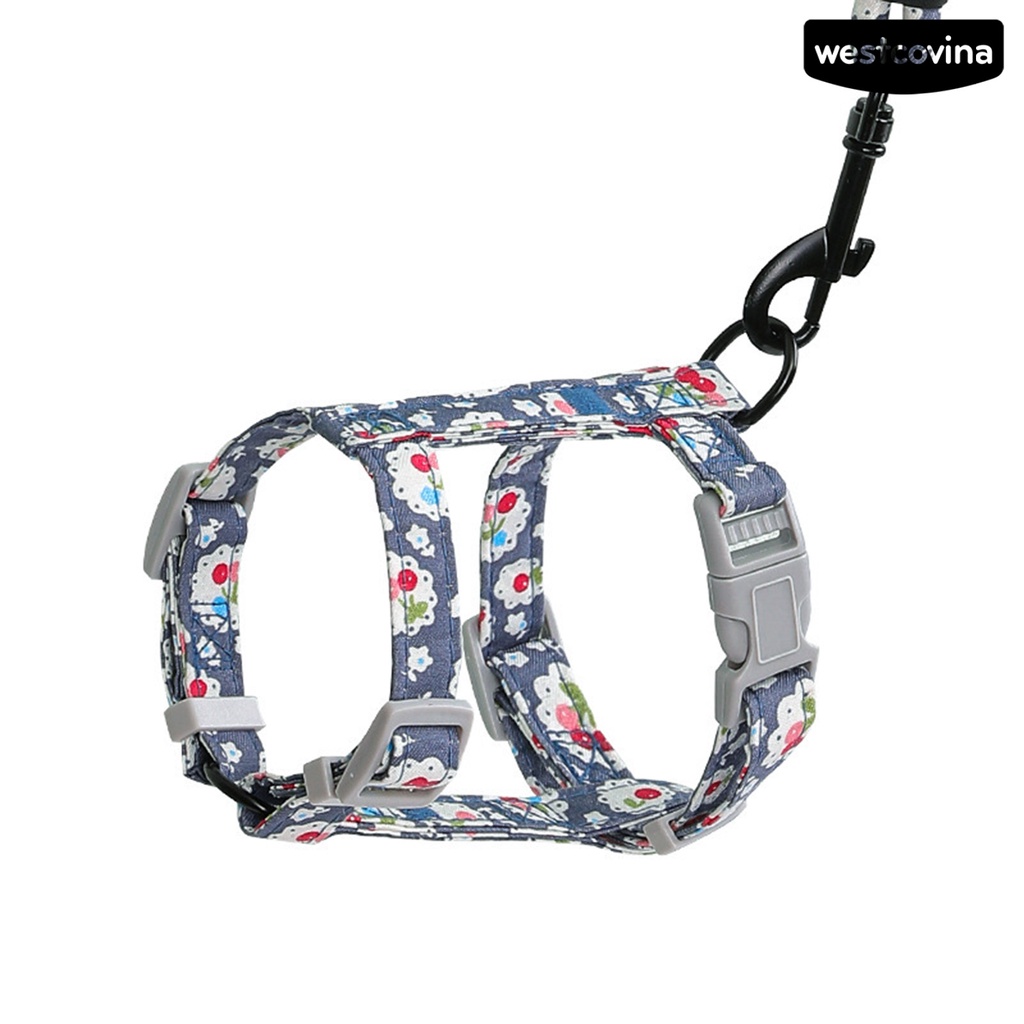 [COD]♞1 Bộ Dây Dắt Thú Cưng Đi Dạo In Họa Tiết Hoa Tùy Chỉnh Chống Thoát Lạc Dễ Sử Dụng