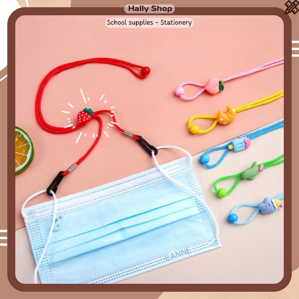 Dây đeo khẩu trang có móc điều chỉnh độ dài họa tiết dễ thương phù hợp với tất cả loại khẩu trang- Hally shop