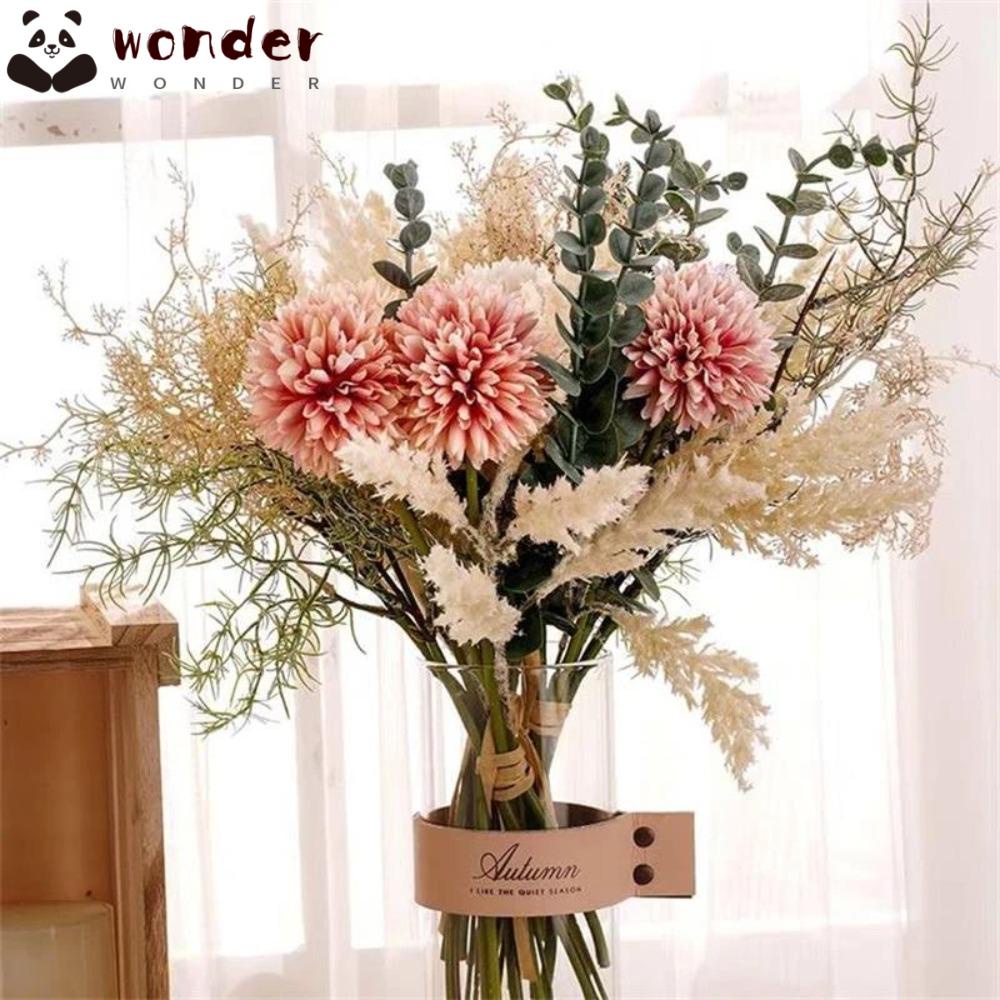 Bó Hoa Pampas Giả Nhiều Màu Sắc 38cm Dùng Trang Trí Bàn
