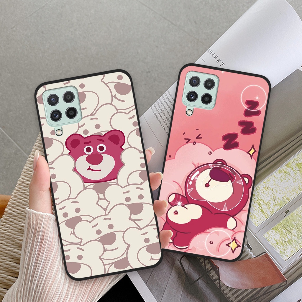 Ốp lưng Samsung Galaxy A22 4G / A22 5G / M22 4G/ M32 gấu dâu lotsoo lông xù