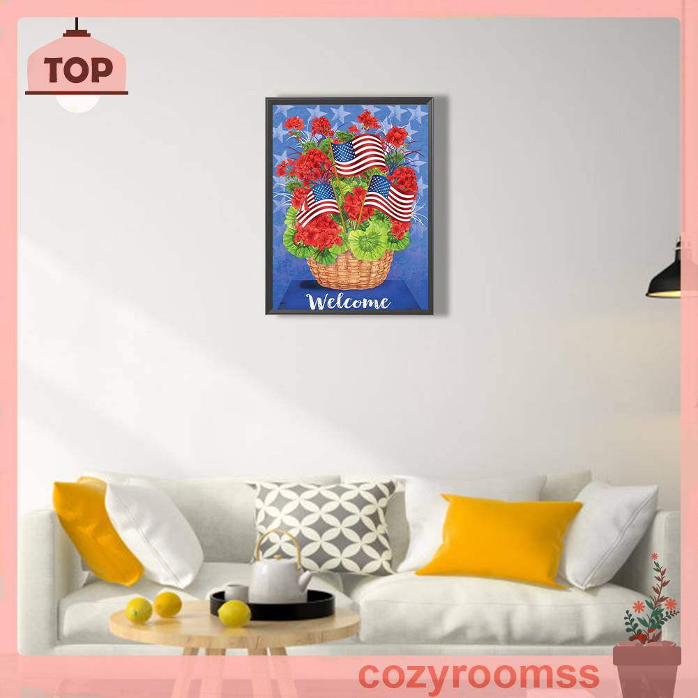 Tranh Đính Đá Kim Cương Toàn Bộ 5D DIY Hình Vẽ Ngày Độc Lập Trang Trí Nhà Cửa