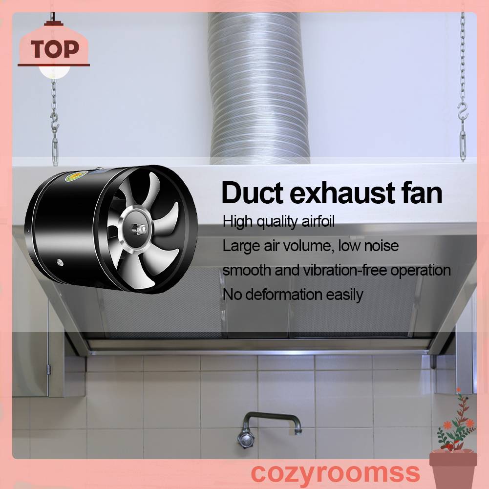 Quạt Thông Gió 2800RPM 4 6 8 Inch Bằng Kim Loại Gắn Tường Nhà Tắm / Toilet