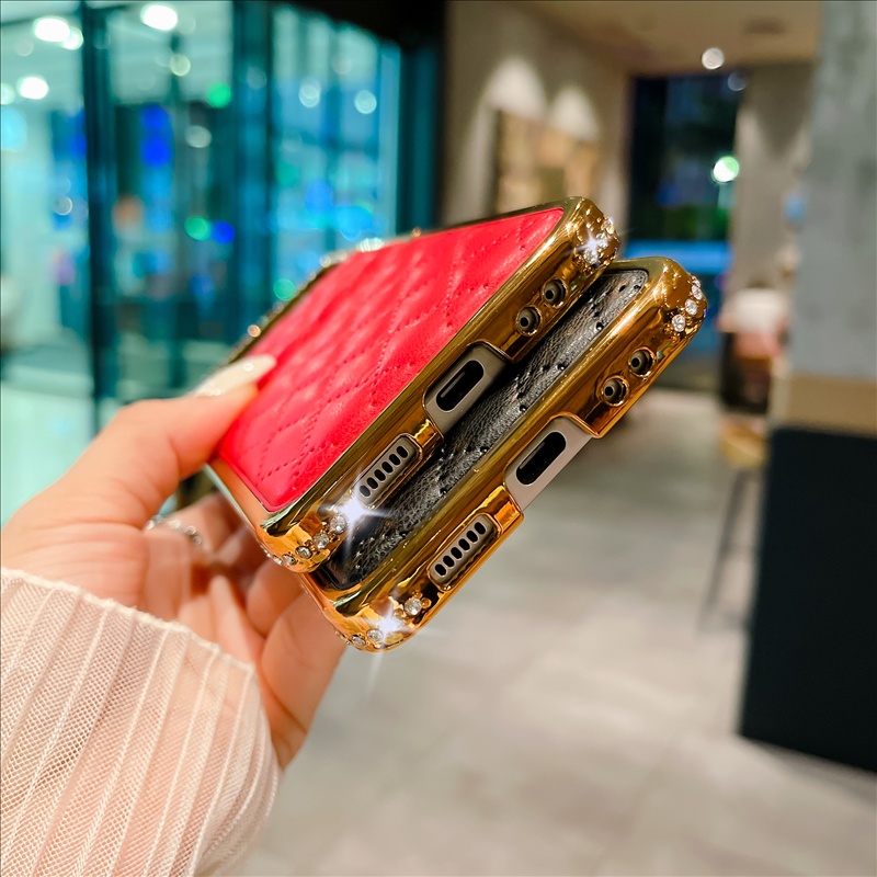 Ốp Điện Thoại Da Cừu Cứng Bảo Vệ Bốn Góc Chống Rơi Cho Samsung Galaxy Z Flip 3 Flip 4 5G