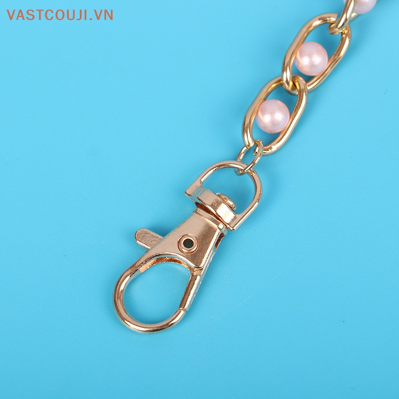 Phụ Kiện Dây Xích Kim Loại Đính Hạt Ngọc Trai Trang Trí Đầm Nữ VASTJI