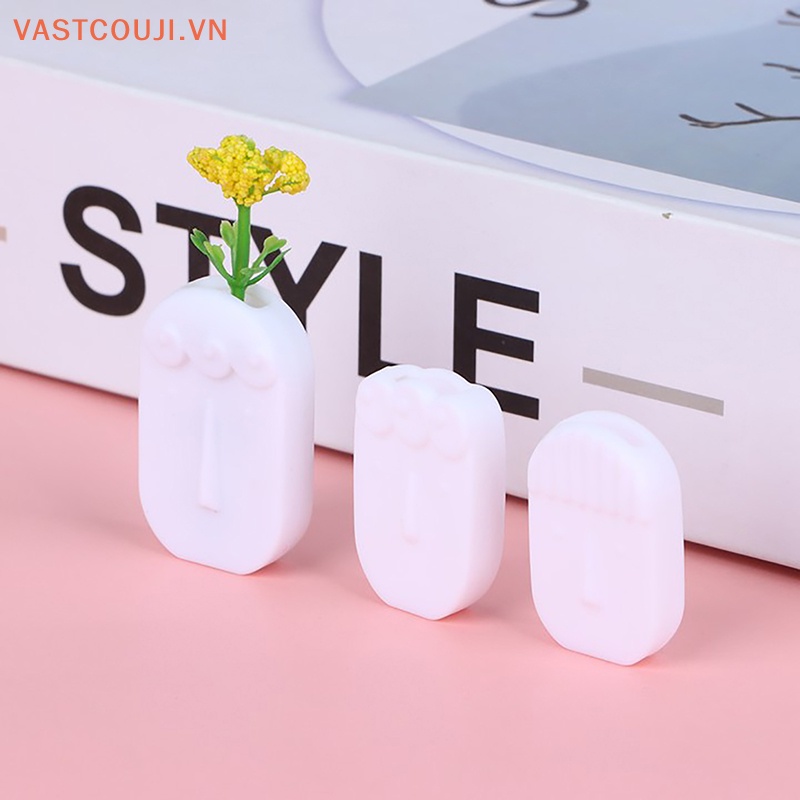 Bình Hoa Mini Hình Khuôn Mặt Người Trang Trí Nhà Búp Bê Tỉ Lệ 1 / 12