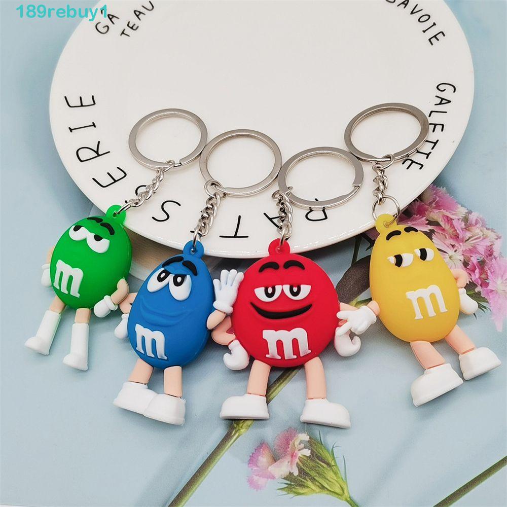REBUY1 Móc Khóa Trang Sức Mặt Hình Hạt Đậu Socola M &amp; M Thời Trang Thích Hợp Làm Quà Tặng Cho Nam Và Nữ