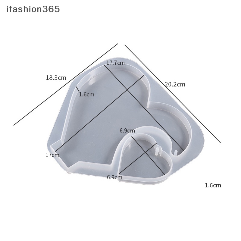 Khuôn Silicon Làm Khung Ảnh Hình Trái Tim Đôi Trang Trí Thủ Công DIY Thời Trang ifashion365