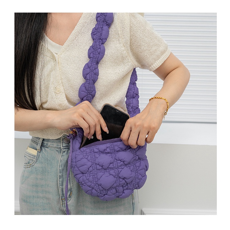 Túi Đeo Chéo Hình Đám Mây Xếp Ly Nhỏ Tươi Tắn Nhật Hàn Cho Nữ Sen girl