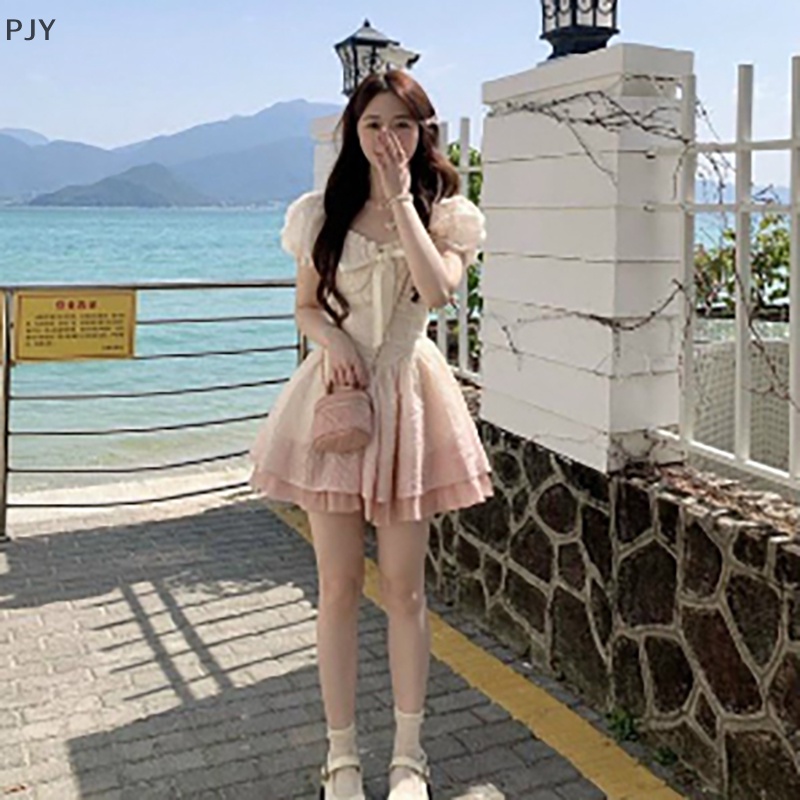 Đầm Lolita Màu Gradient Ngọt Ngào Thanh Lịch Cho Nữ PJ