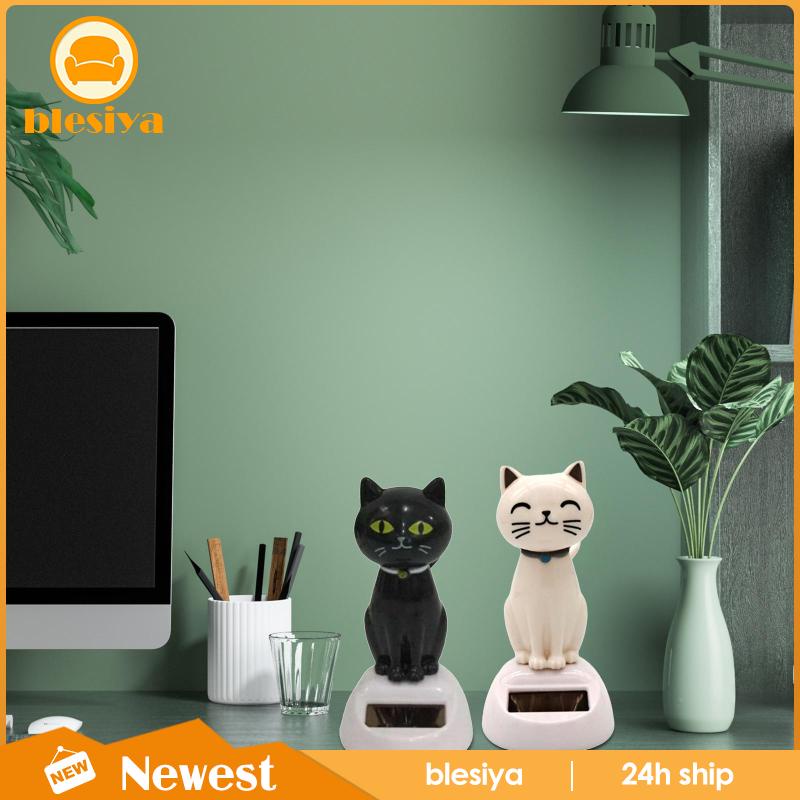 Bộ 2 Bức Tượng Mèo Nhảy Múa Sử Dụng Năng Lượng Mặt Trời Để Bàn Trang Trí