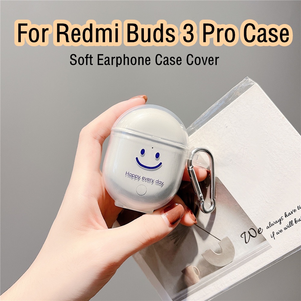 【High quality】For Redmi Buds 3 Pro Case Cartoon simple smiley face for Redmi Buds 3 Pro Casing Soft Earphone Case Cover