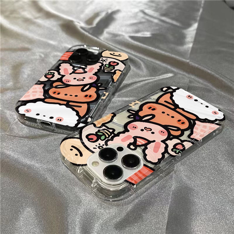 Ốp Điện Thoại Mềm Trong Suốt Hình Động Vật Dễ Thương Cho iPhone14promax 1312 / 11 7 / 8plus xr / sins PBTZ