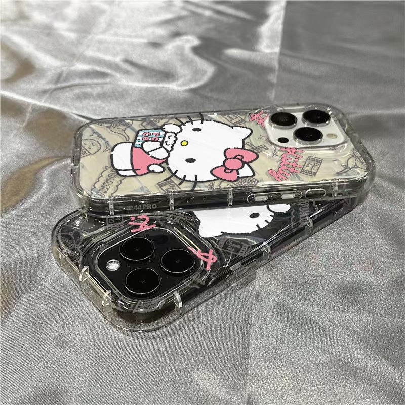 Ốp Điện Thoại Mềm Trong Suốt Họa Tiết Mèo Kitty Dành Cho Iphone 11 / / 14Promax 87 1312 / 6XWS