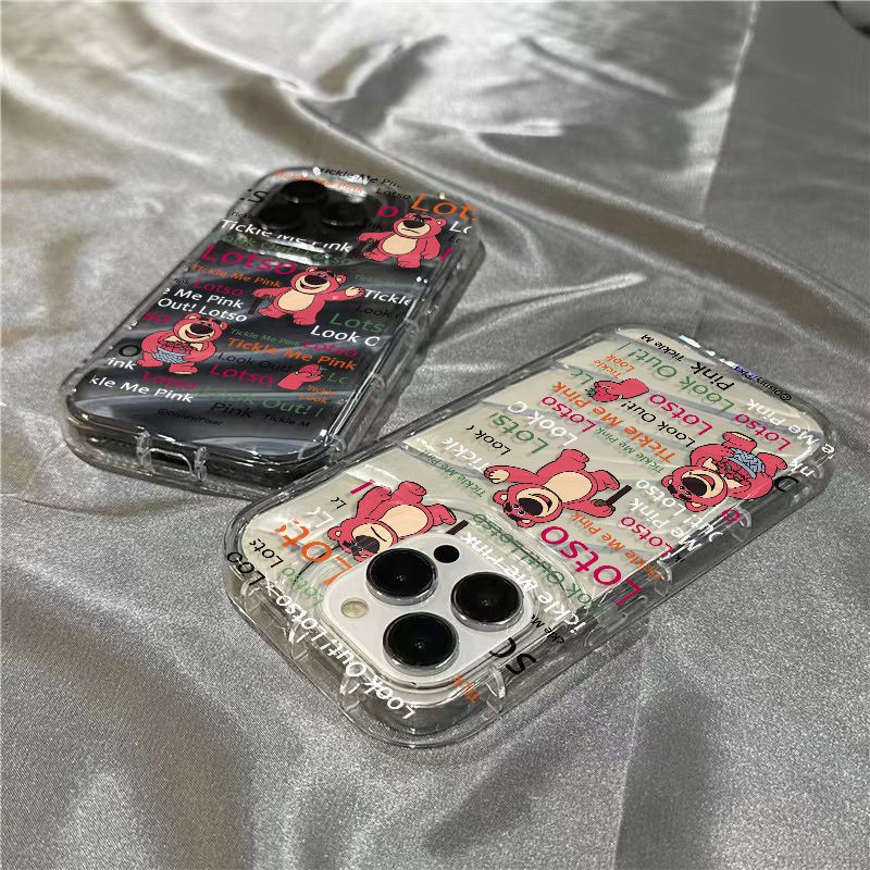 Ốp Điện Thoại Mềm Trong Suốt Họa Tiết Gấu Và Dâu Tây 13128 Dành Cho Iphone 14 Pro Max / 711 / D4UZ