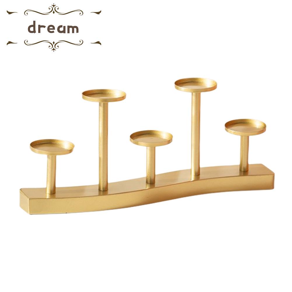 【DREAMLIFE】Candle Holder Candle Stand Elegant Metal Table Candlestick 32x13.6x5cm