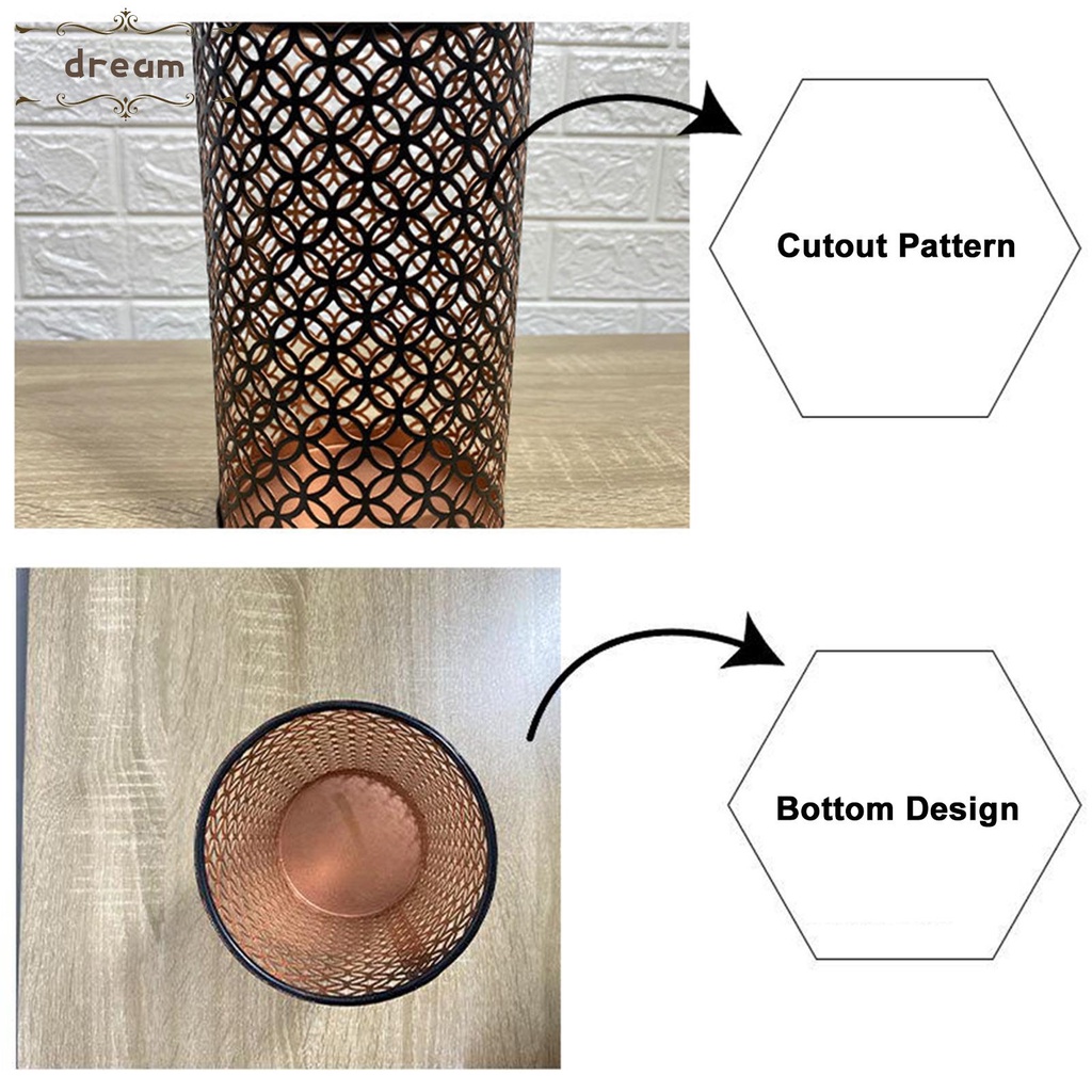 【DREAMLIFE】Candle Base 3 Size 3pcs/set Black Decor Hollow Iron Candle Accessories