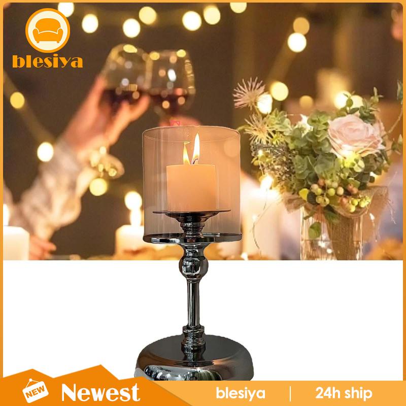 Giá Đỡ Đèn Cầy Bằng Thủy Tinh Và Đế Kim Loại Bền Hiện Đại