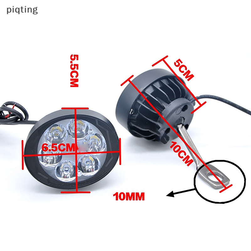 Đèn Pha Siêu Sáng 6 Led 12V Hình Oval Vỏ Sò Chuyên Dụng Cho Xe Mô Tô