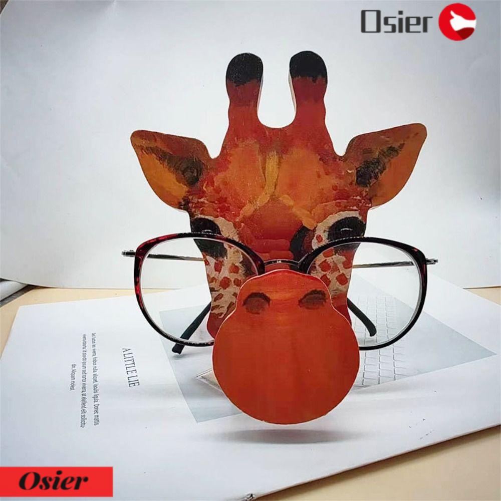 OSIER1 Giá Đỡ Mắt Kính Bằng Gỗ Khắc Hình Động Vật Sáng Tạo