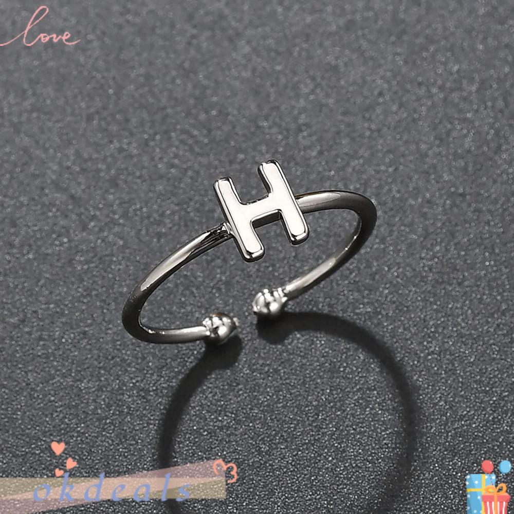 OKDEALS Nhẫn 26 Chữ Cái Có Thể Điều Chỉnh Kích Cỡ Mới